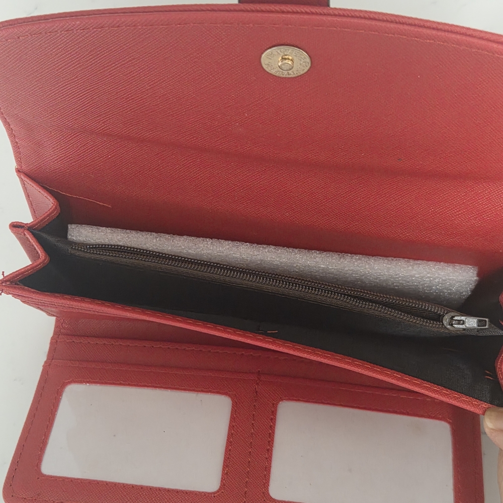 Red & Brown Monogram Wallet - Picture 9 of 9